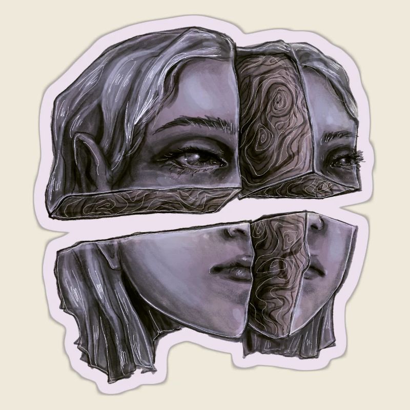 Illustration d’art surréaliste Trippy Head