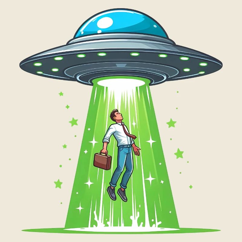 UFO saugt Mensch ein