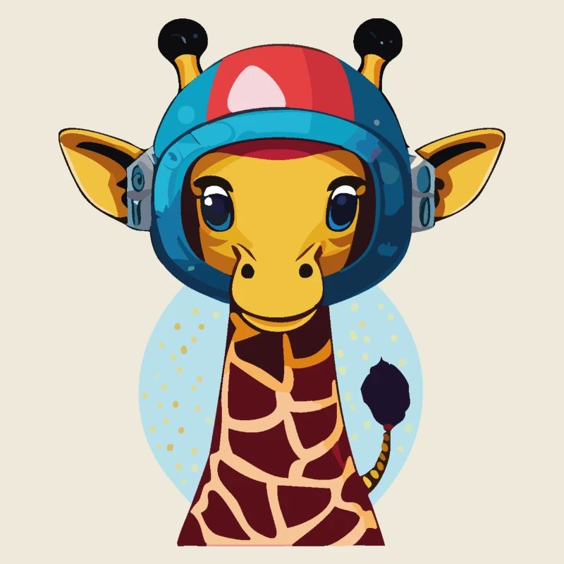 Space Giraffe with Helmet