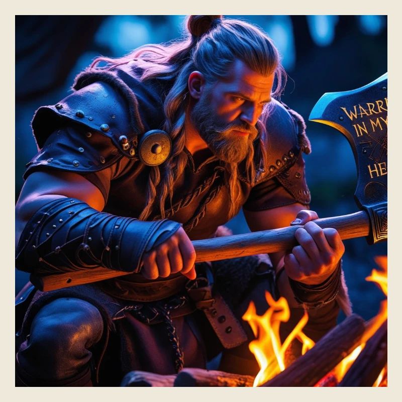 fantasy viking with an axe