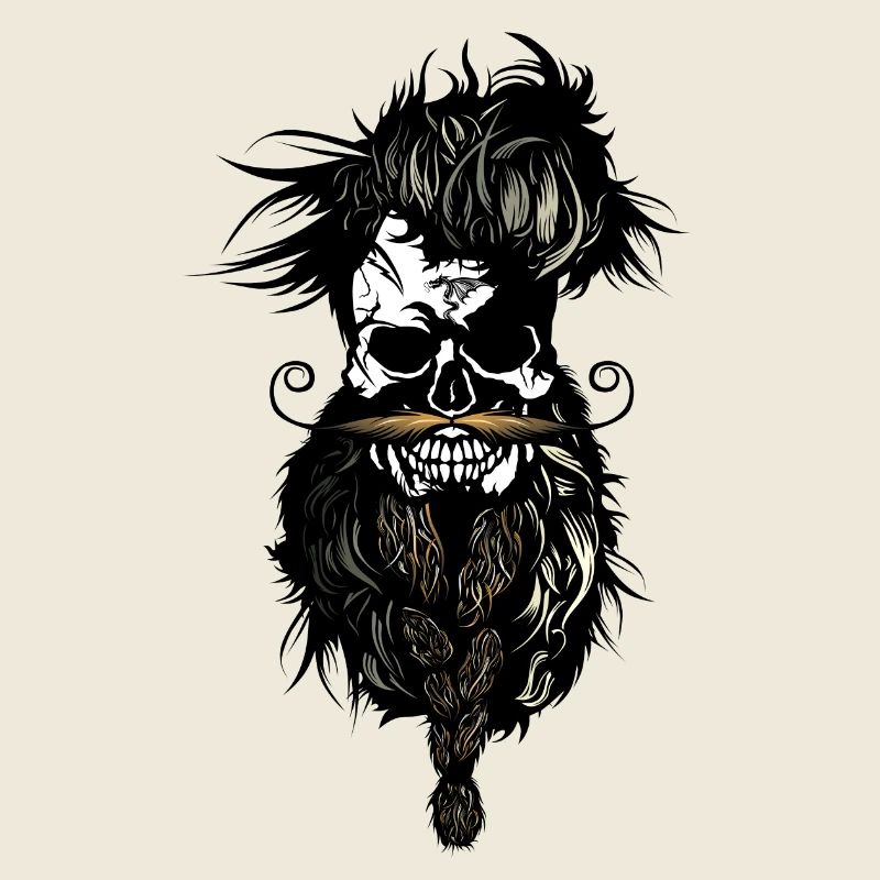 Kopf des Toten Hipster Schädel bärtigen Schädel Bart Schnurrbart