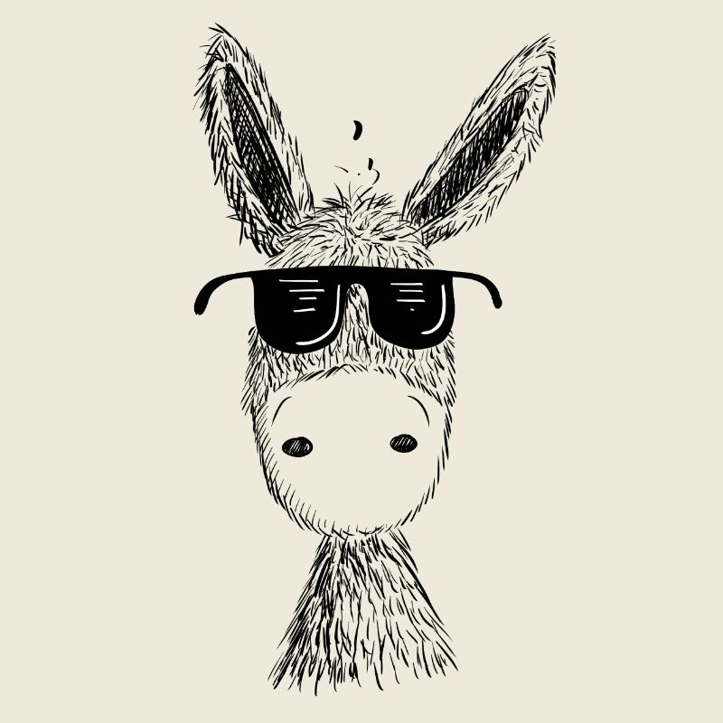 Cooler Esel mit Sonnenbrille I Muli I Geschenk