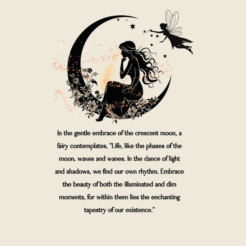 Contemplation de la conception de la fée assise sur la lune