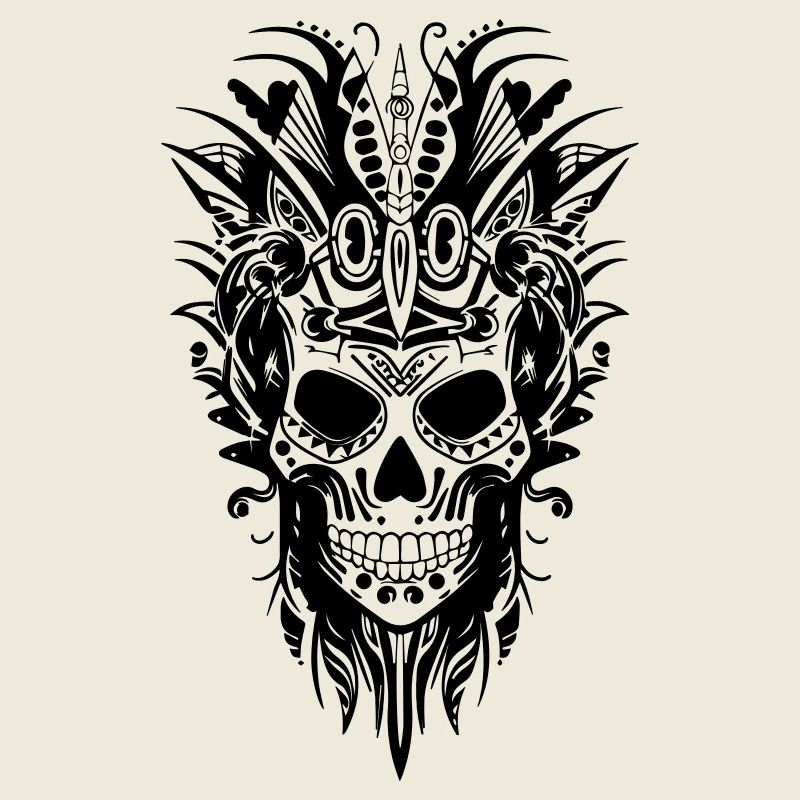 Tête de tatouage squelette