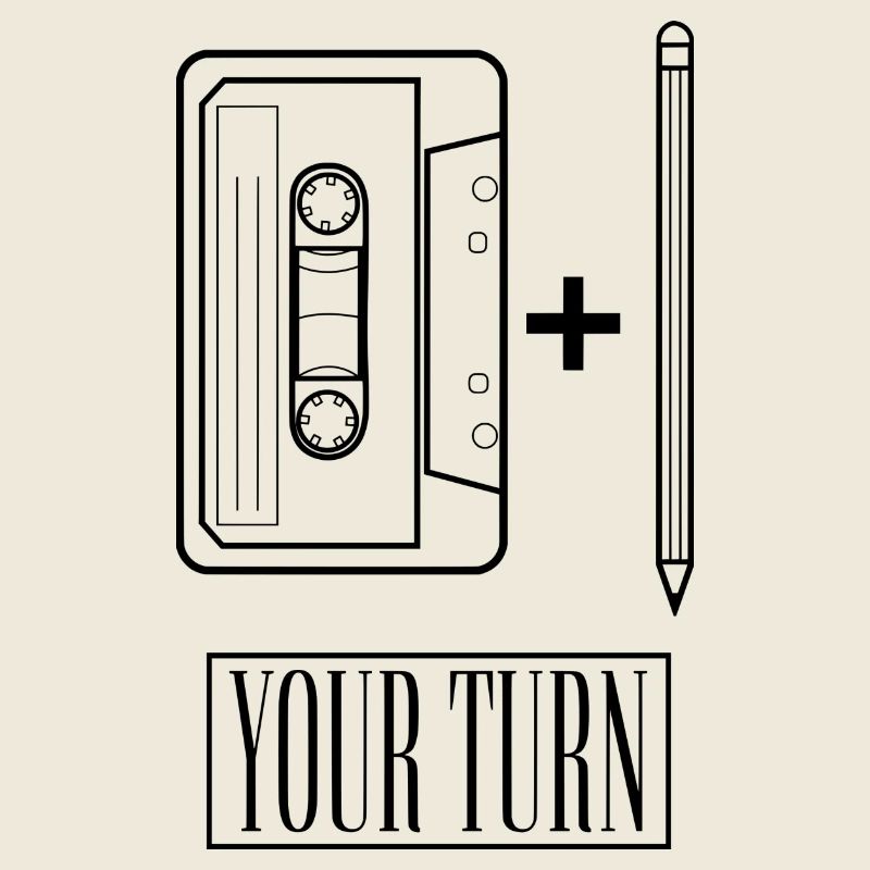 Kassette Retro Shirt mit Stift