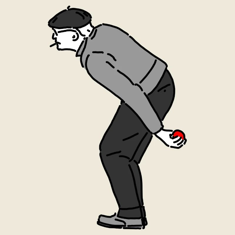 Petanque Player Left-Handed