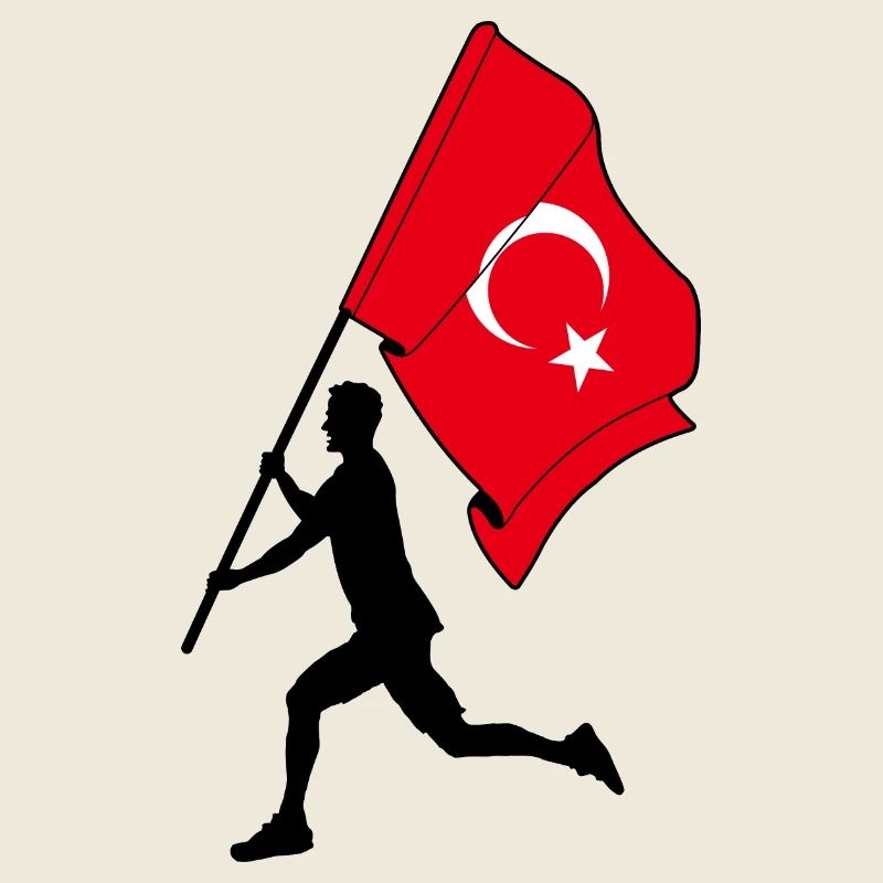 Drapeau de la Turquie homme courant