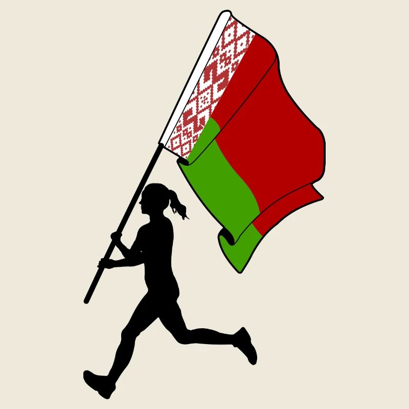 Drapeau Biélorussie femme courant