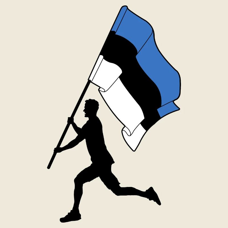 Flagge Estland Mann läuft