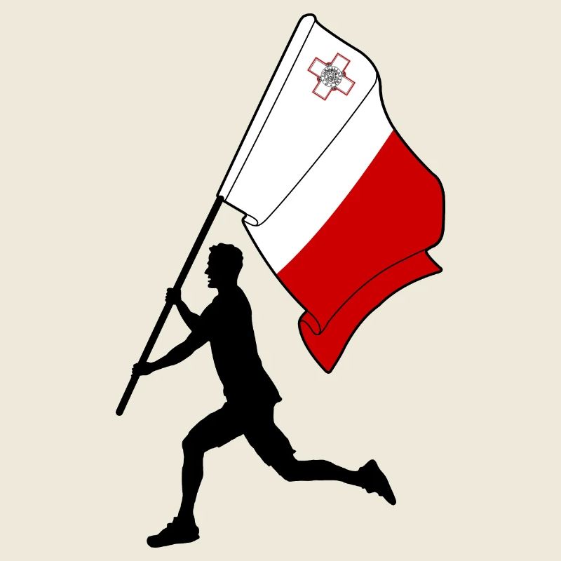 Flag Malta man running