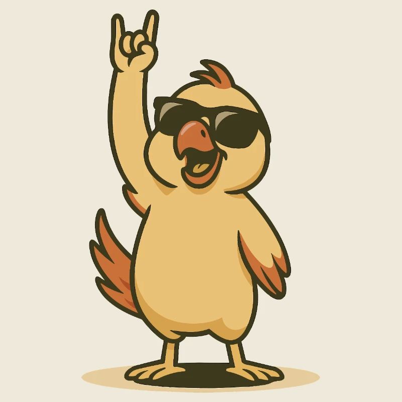 Cool Parrot Chick Rocker Style
