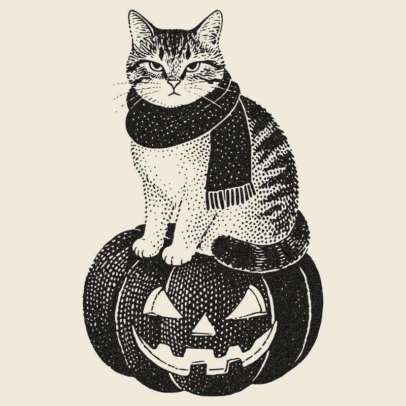 Ill-tempered Halloween cat