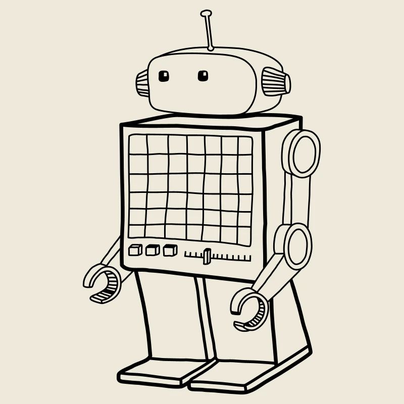 Retro Roboter – Vintage KI Android Design