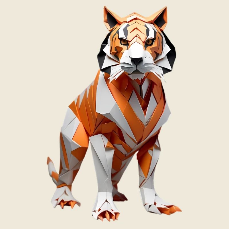 Geometrischer Low-Poly Tiger