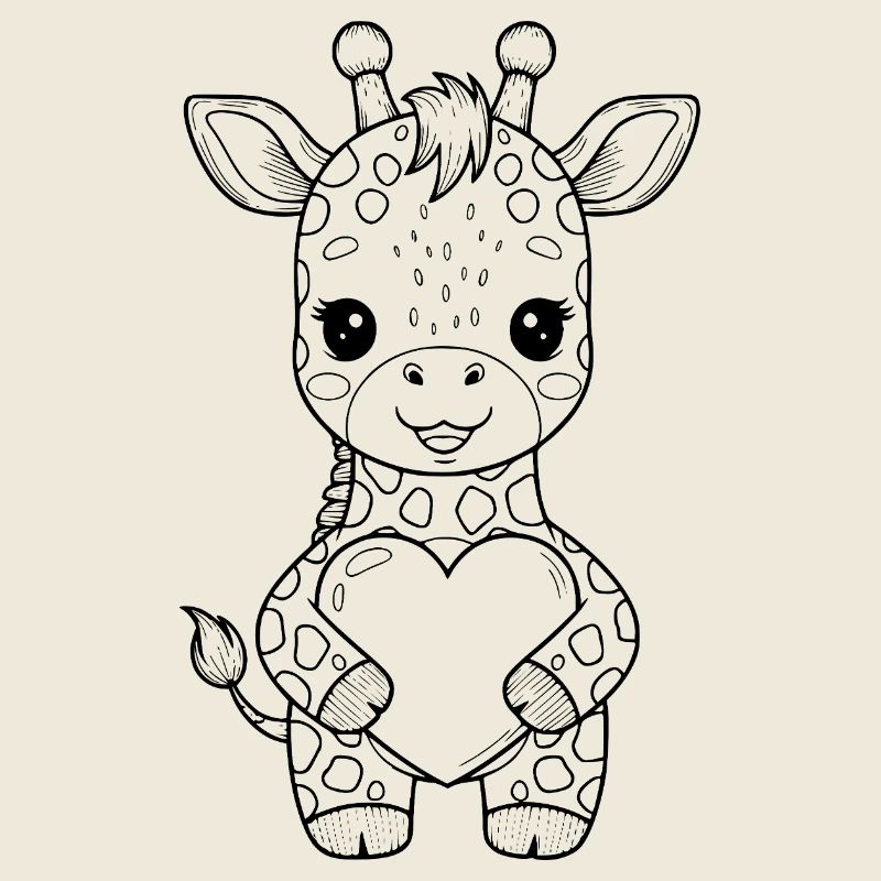 Giraffe mit Herz – süßes Tiermotiv