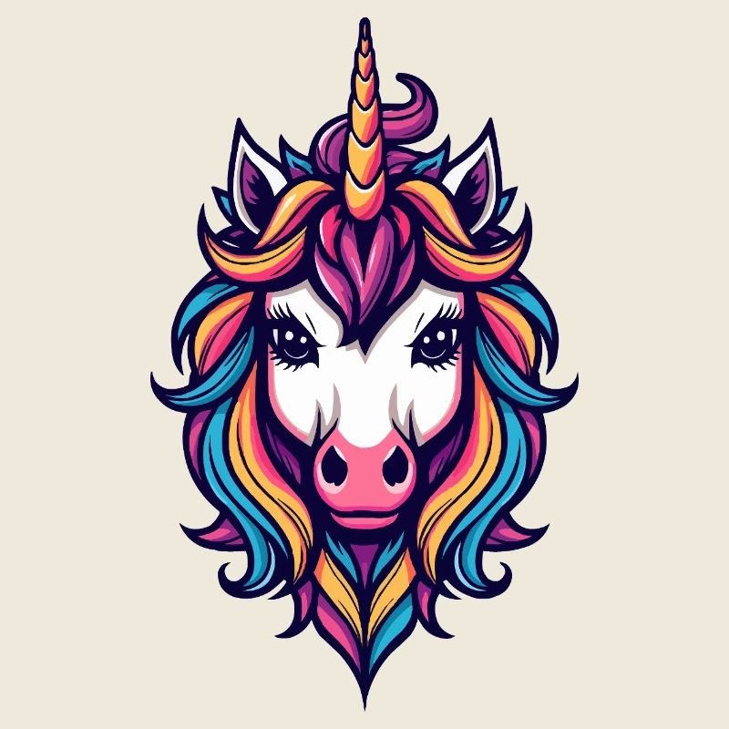 Rainbow Unicorn Head