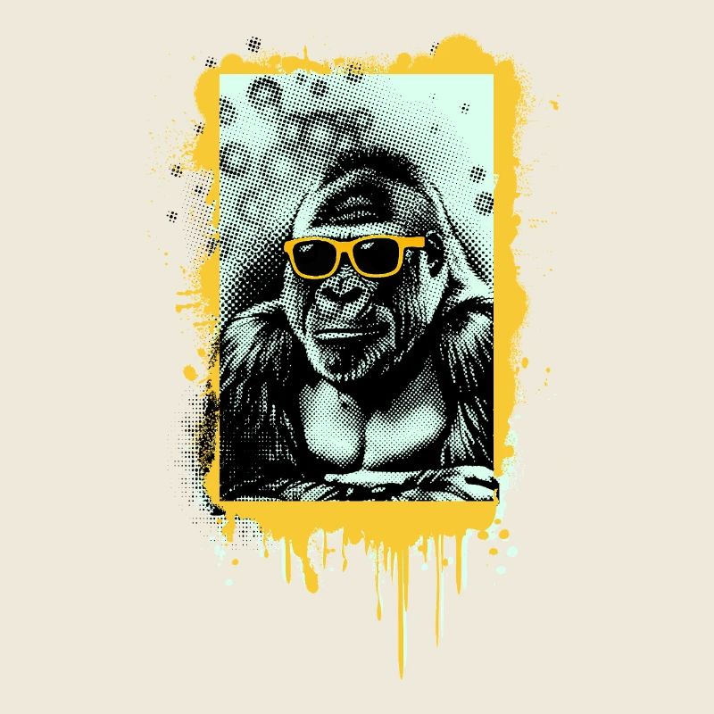 Gorilla Two Tone – Streetart Graffiti Grafik