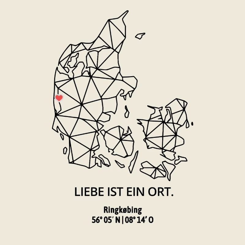 Dänemark Umriss - Ringkobing Liebe - Koordinaten