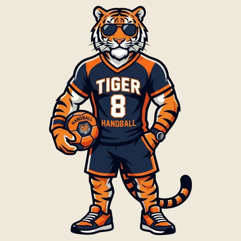 Motif du maillot de handball numéro 8 du Tiger