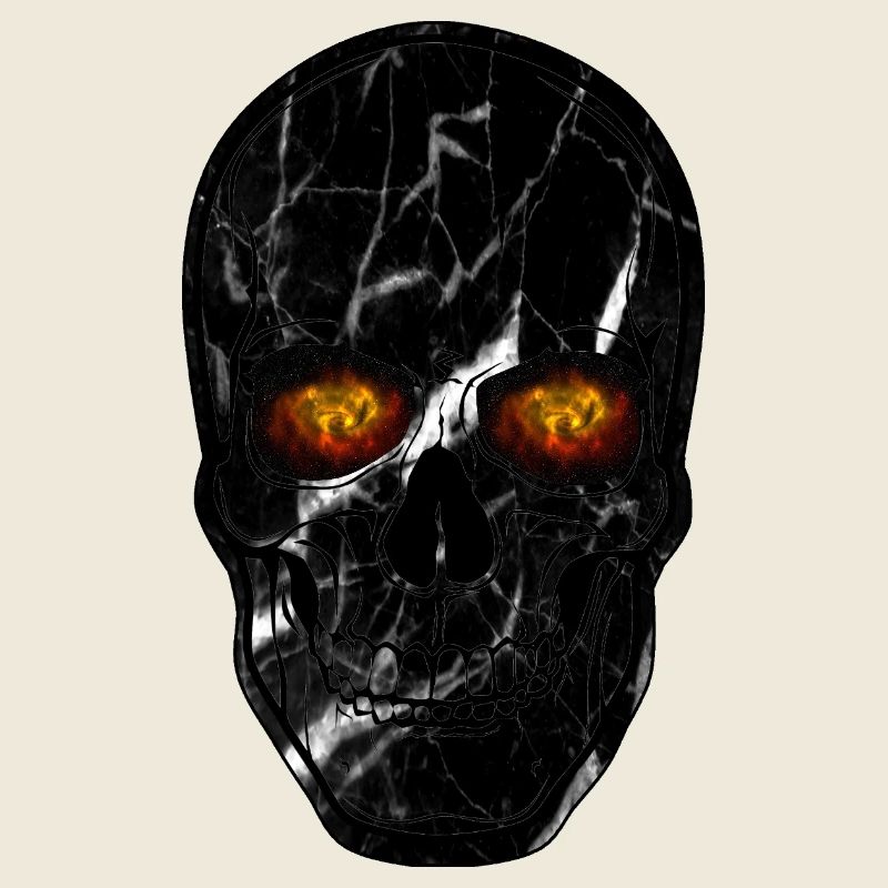 Skull Galaxienaugen Neon Schwarz