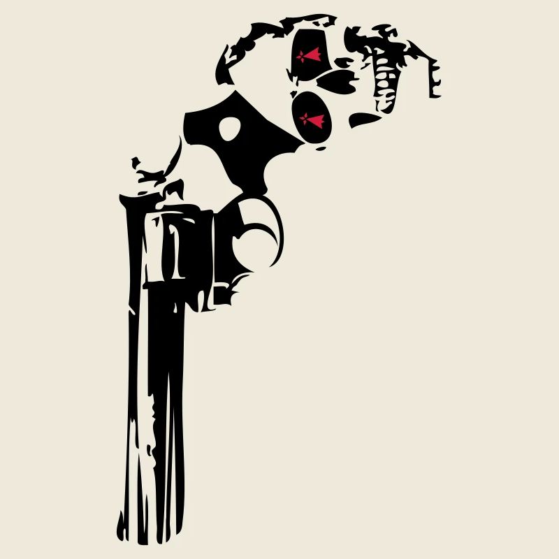 357 pistolet flingue tete mort skull revolver