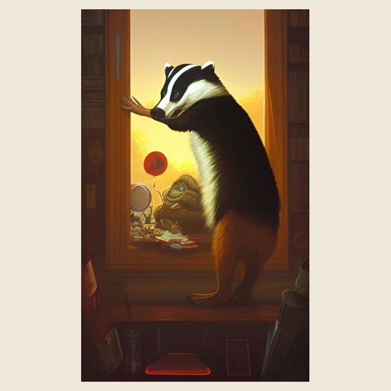 Badger (in german Dachs) cool portrait drawing