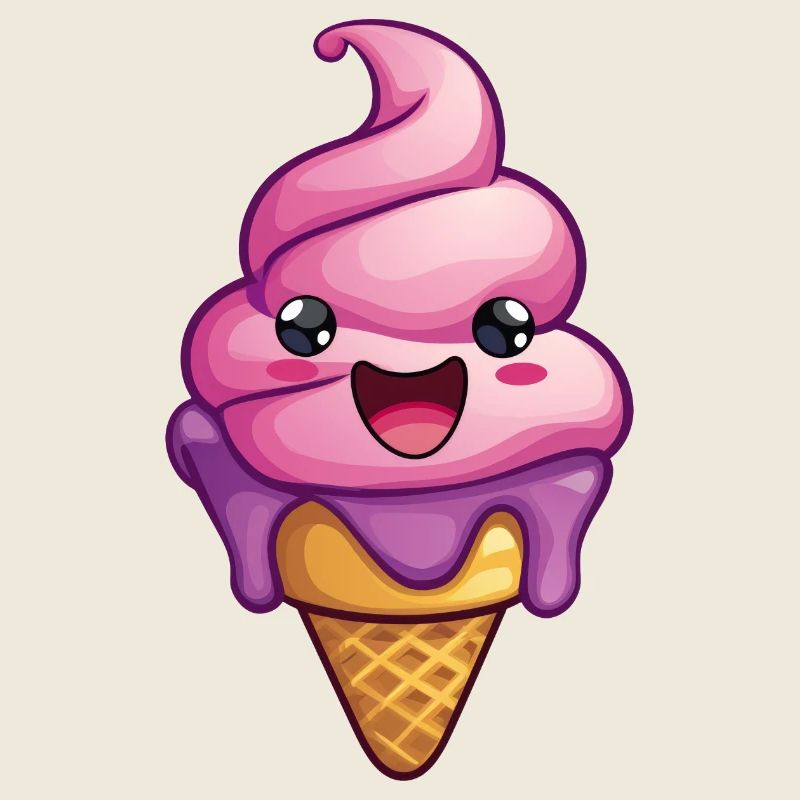 Création de crème glacée souriante
