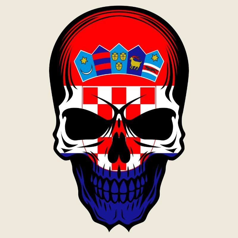 Croatie Crâne Drapeau Croatie Drapeau Croate