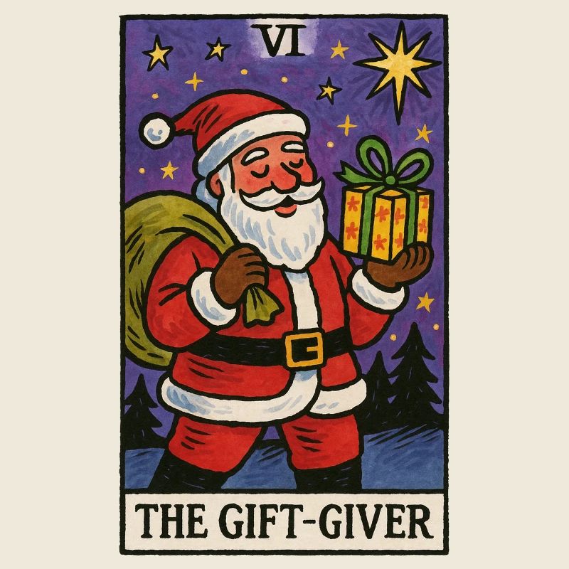 Weihnachtsmann-Geschenkgeber-Tarot-Kunstdesign