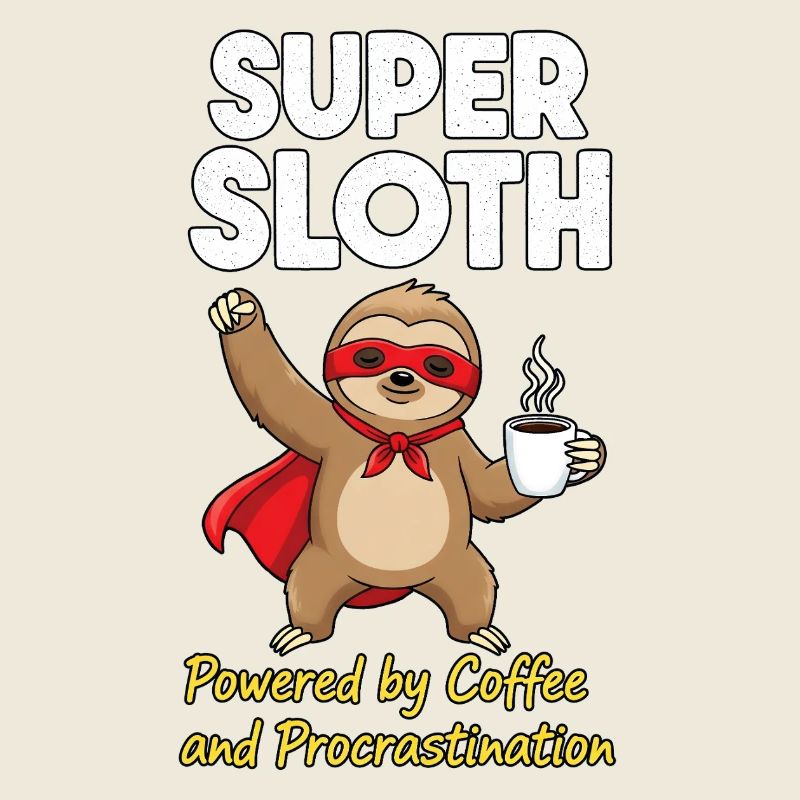 Super Sloth Held Coffee Cape