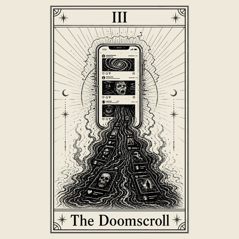 Endlos scrollen | Tarotkarte | Doomscrolling