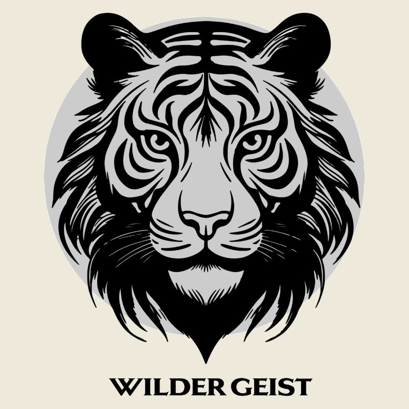 Tiger face in circle design