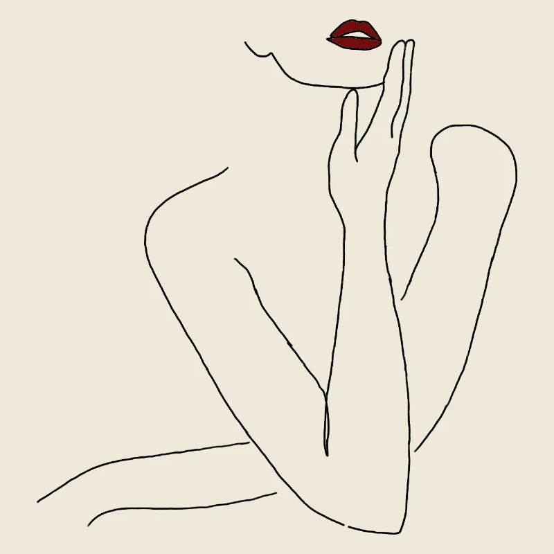 Elegant Woman - Aesthetic Pose - with red lips