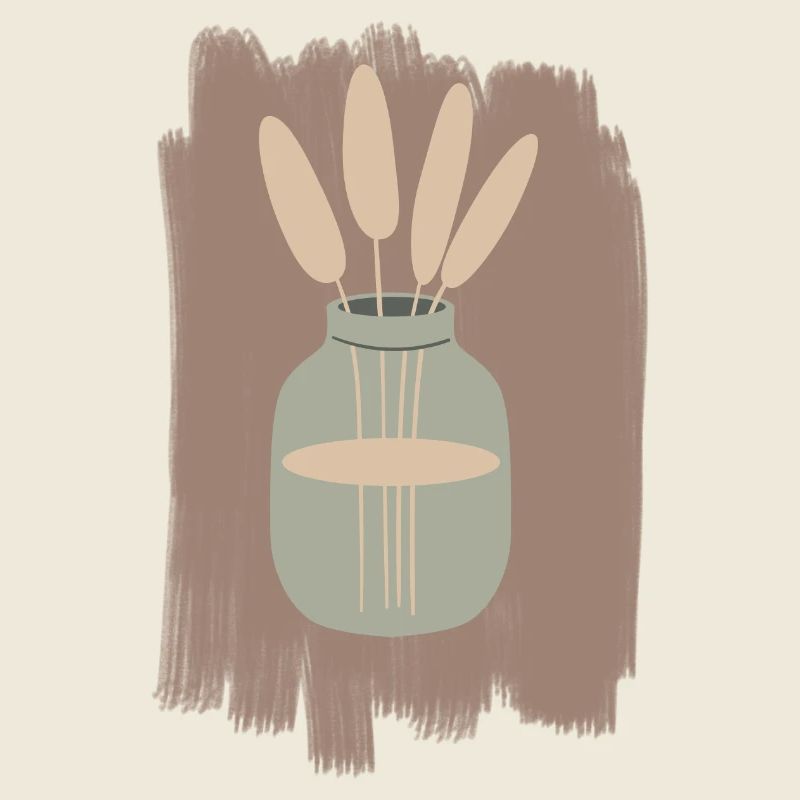 Vase mit Schilfrohr Minimal