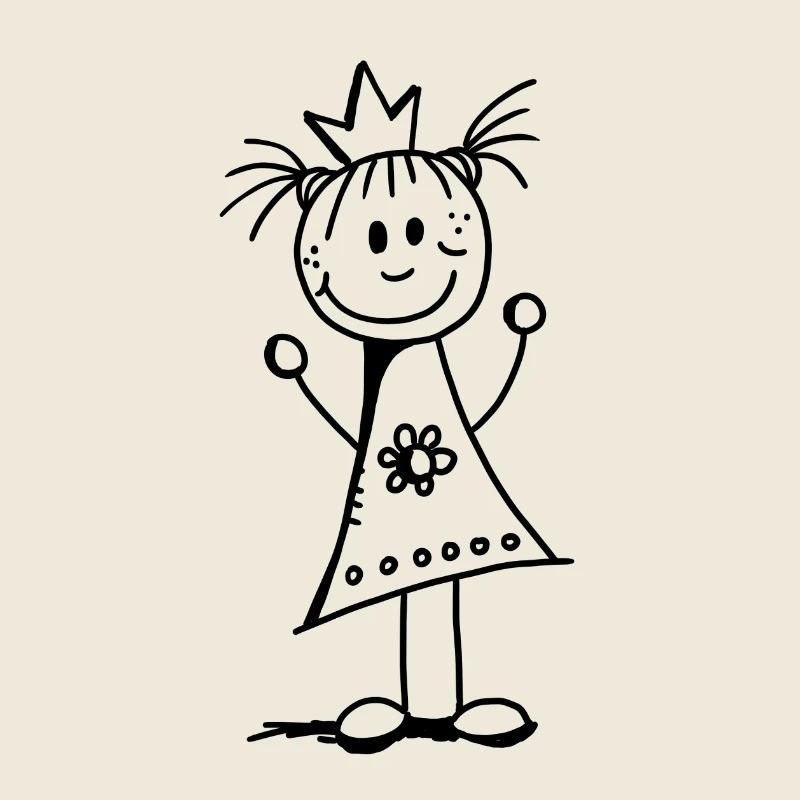 Little princess - crown - stick figure