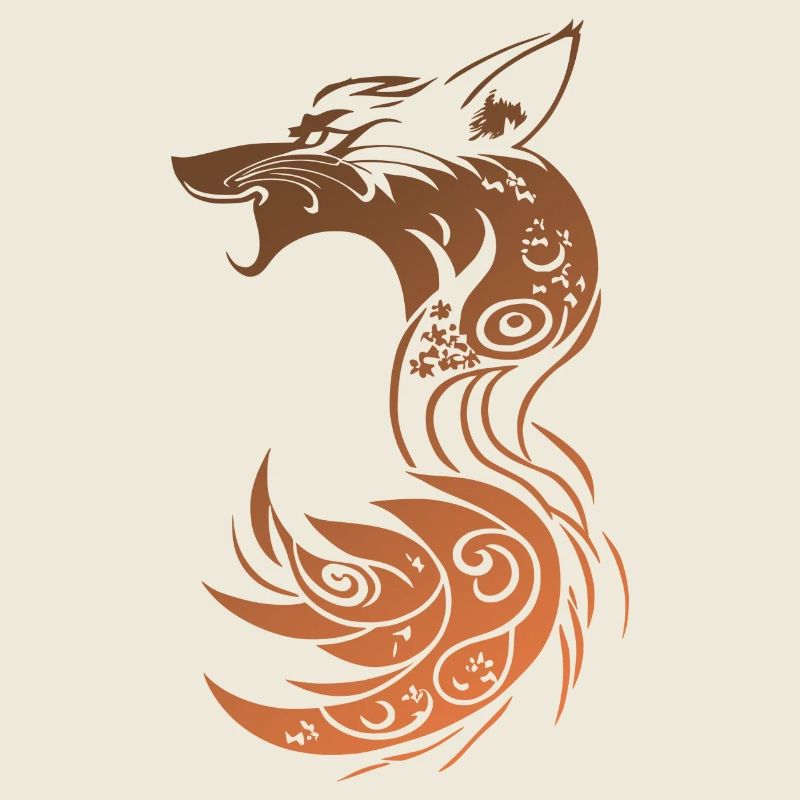 Orange Tribal Fantasy Fox