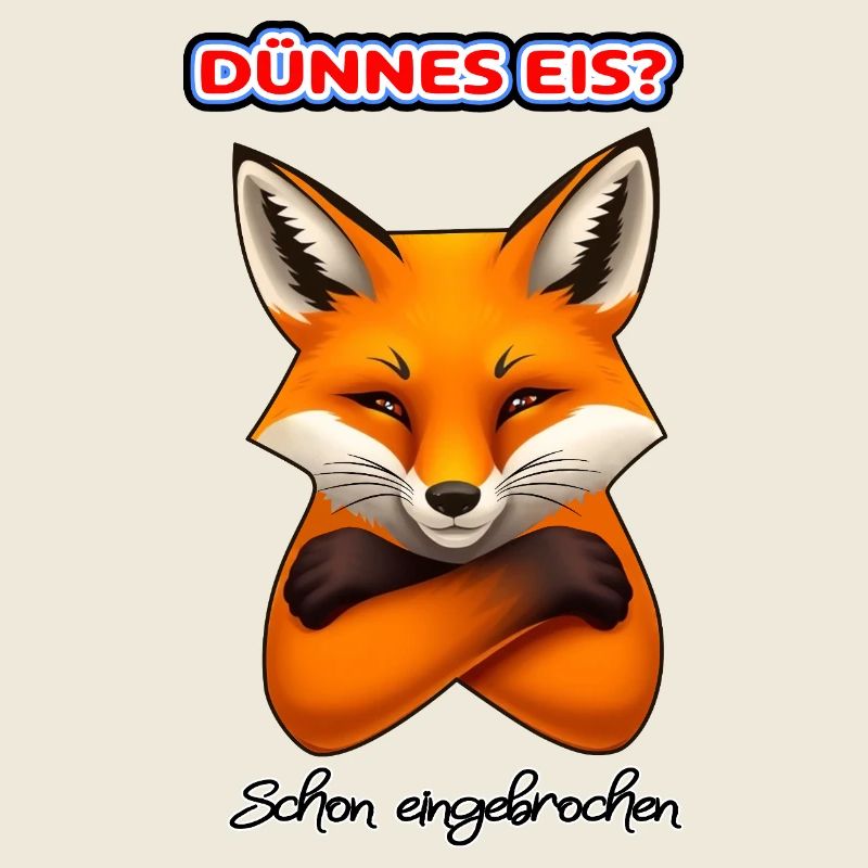 Frecher Fuchs –Dünnes Eis Spruch