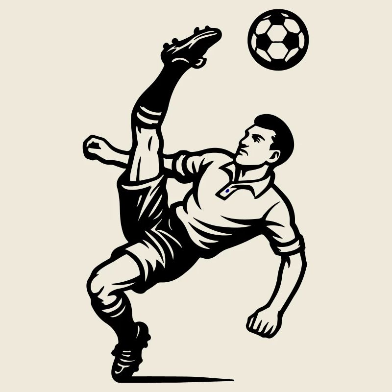 Overhead kick footballer