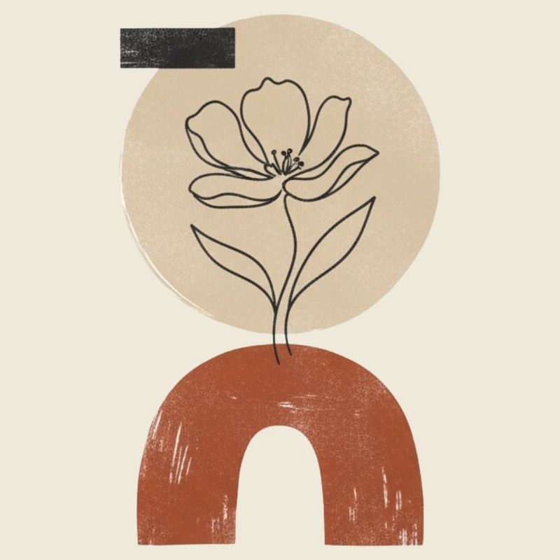 Blüte über Kreisbogen