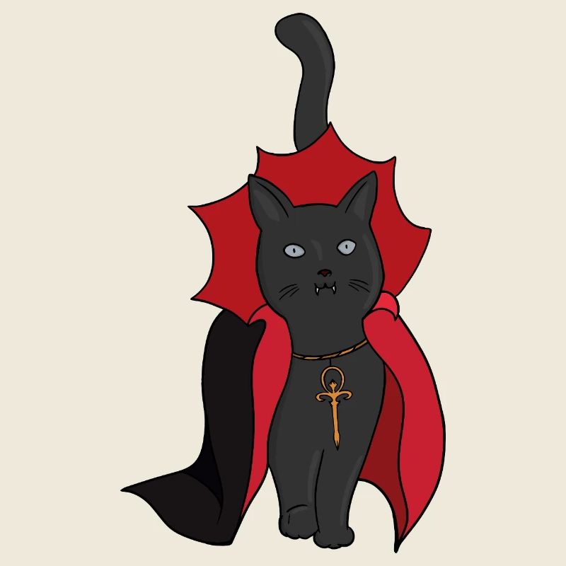 Schwarze Katze Vampir