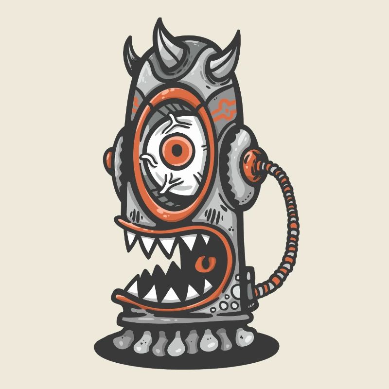 Mechanical monster with an orange eye