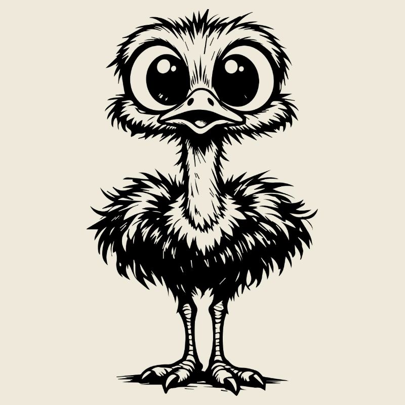 Flauschige Eule mit riesigen Augen