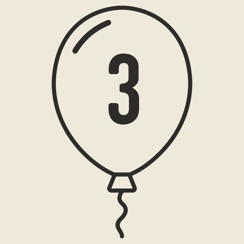 Balloon Number 3 – Birthday & Party Design