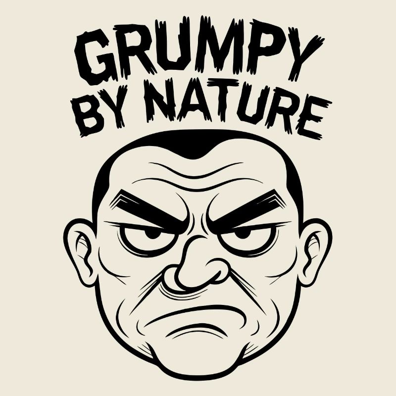 Grumpy and bad-tempered, angry face