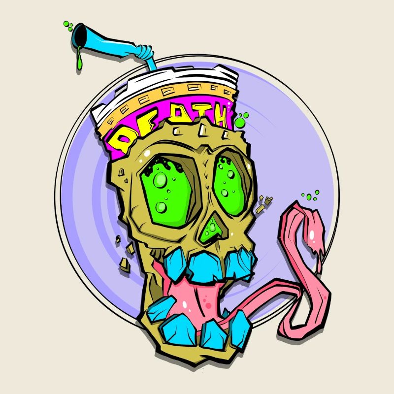 Neon Skull with Color Shock