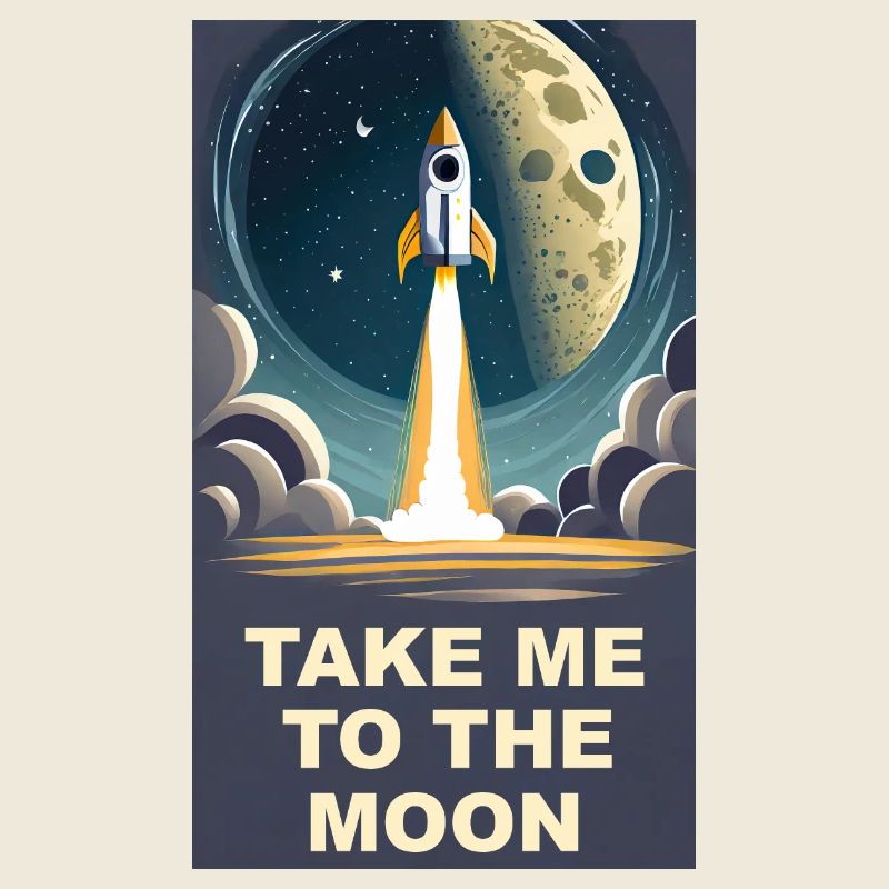 Emmenez-moi sur la lune Démarrage d’une fusée spatiale vintage