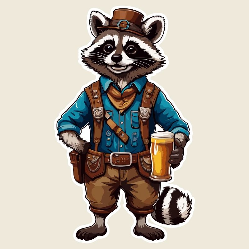 Lederhose / Tier / Tracht / Tradition / Waschbär