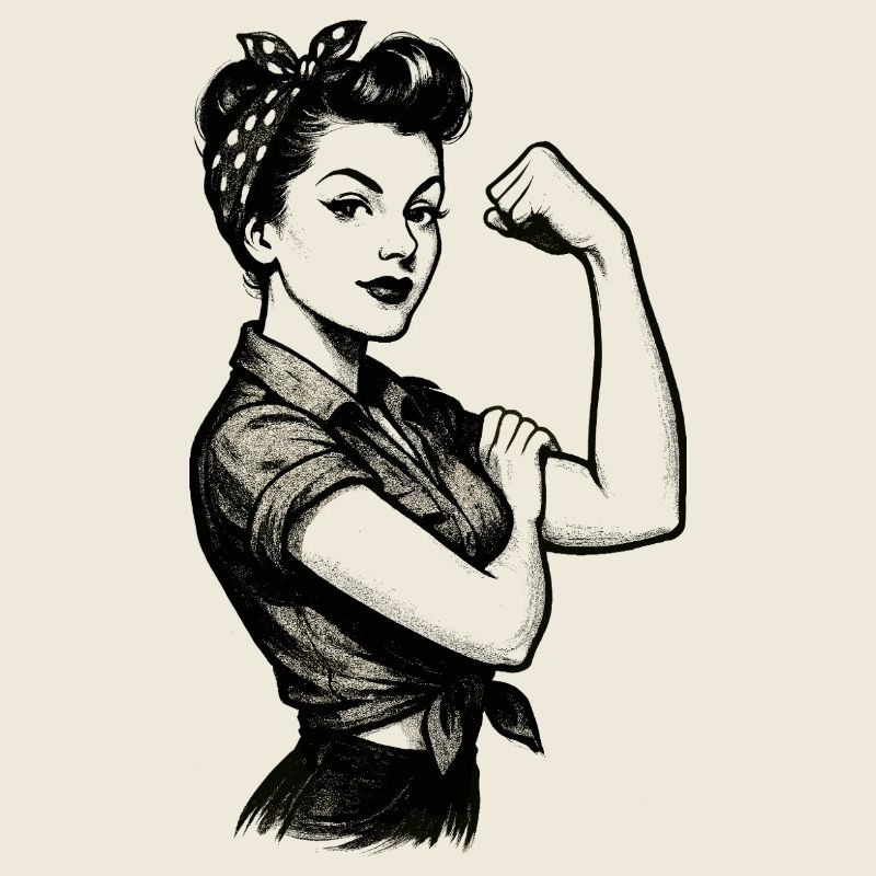 Strength Strong Woman Rockabilly Style Gift
