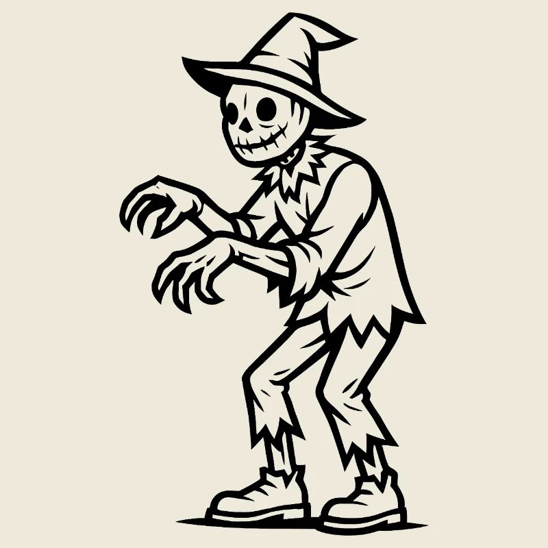 Gruselige Vogelscheuche Illustration