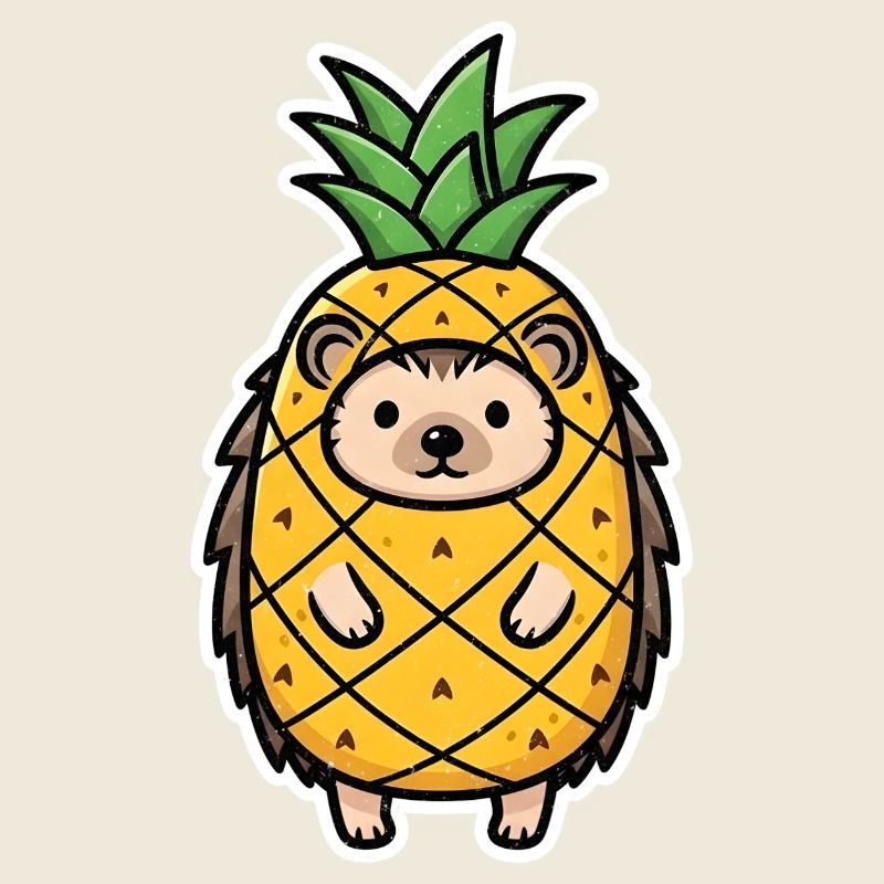 Ananas Igel Maskottchen Igel im Ananas Kostüm